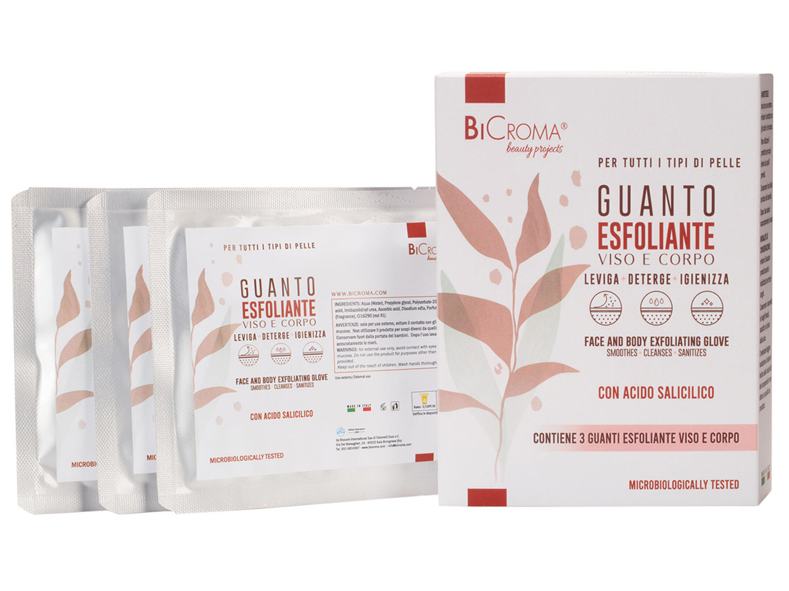 BIO peelingová rukavice na obličej a tělo – 3 ks (20 ml)